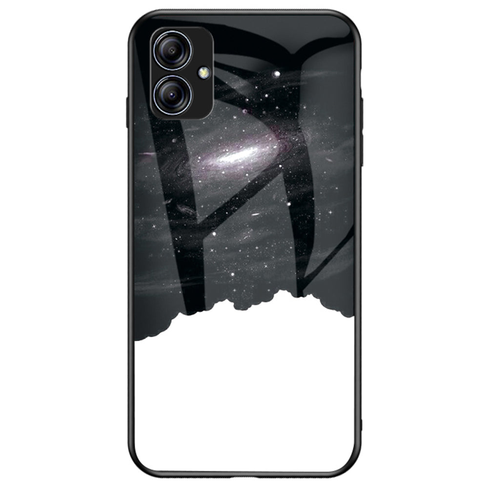 Anti-fall Phone Case For Samsung Galaxy A04e 4G F04 4G M04 4G Starry Sky Pattern Printing Tempered Glass Hard PC Soft TPU Back Cover