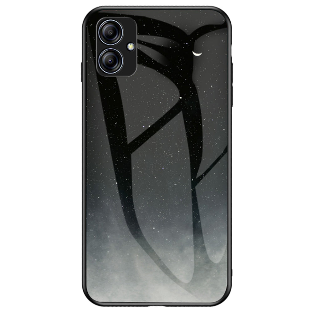 Anti-fall Phone Case For Samsung Galaxy A04e 4G F04 4G M04 4G Starry Sky Pattern Printing Tempered Glass Hard PC Soft TPU Back Cover