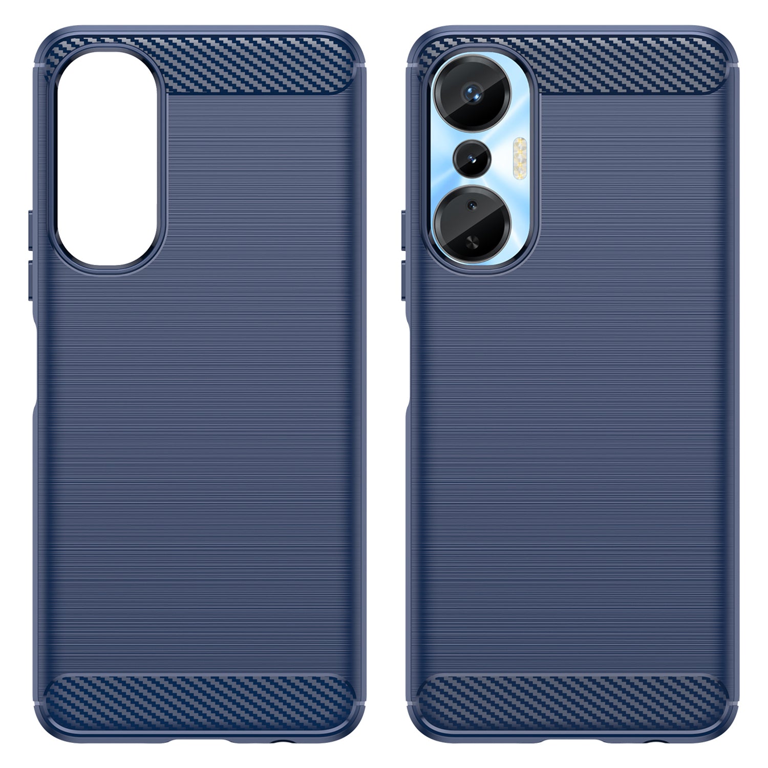For Infinix Hot 20S 4G Carbon Fiber Texture Anti-collision Phone Case Soft TPU Brushed Surface Protective Cover