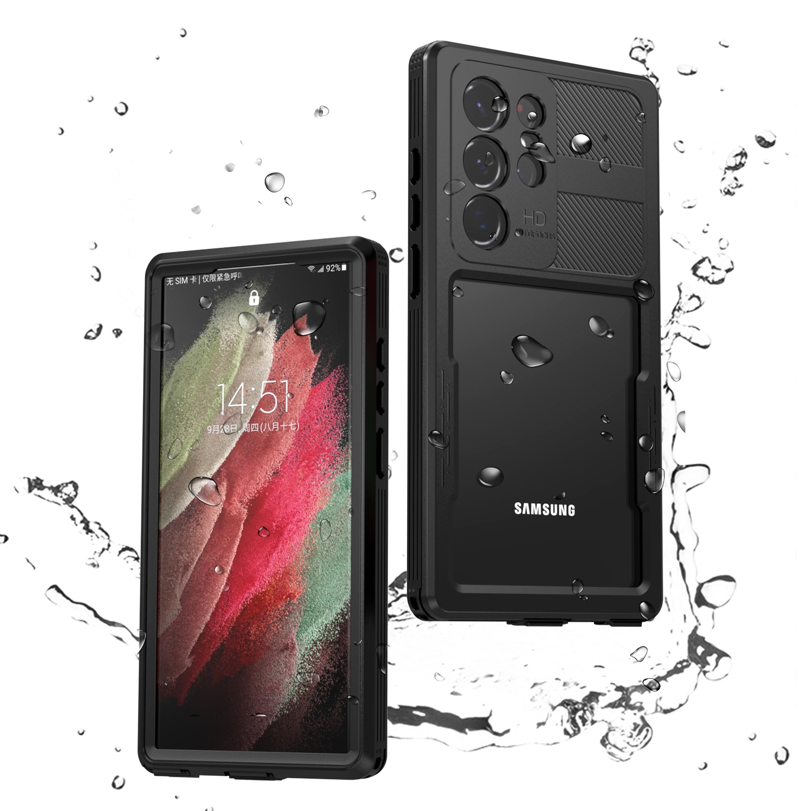 REDPEPPER DOT For Samsung Galaxy S23 Ultra IP68 Waterproof Phone Case Anti-scratch Transparent Cell Phone Back Cover [Support Fingerprint Unlock]
