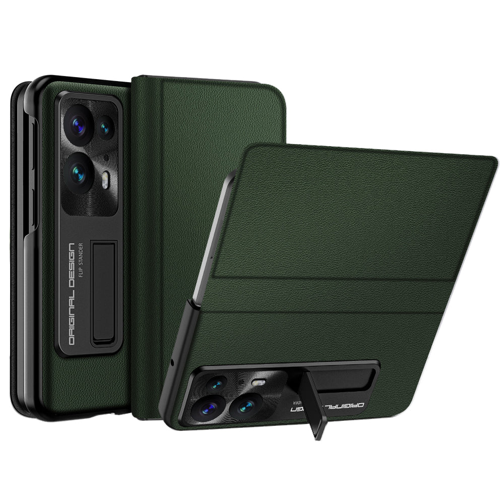 For Oppo Find N2 5G Magnetic PU Leather PC Phone Case Kickstand Anti-scratch Folding Phone Cover