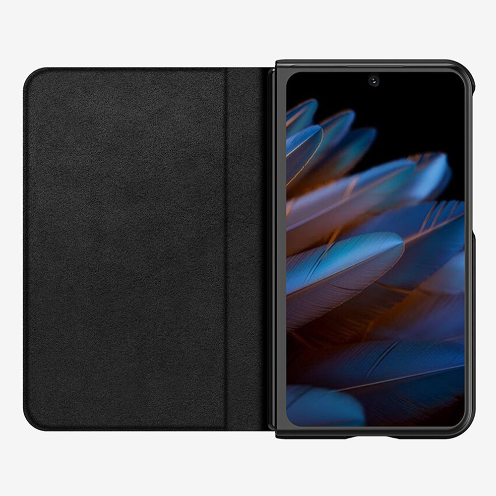 For Oppo Find N2 5G Magnetic PU Leather PC Phone Case Kickstand Anti-scratch Folding Phone Cover