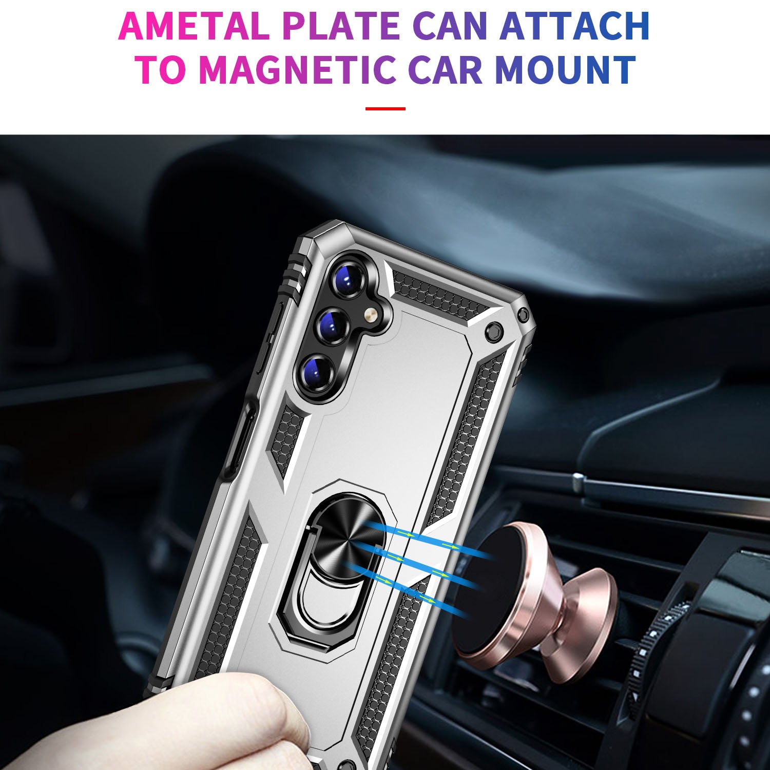 For Samsung Galaxy A14 5G Military Grade Shockproof Phone Case Ring Kickstand Design PC TPU Drop-proof Cover