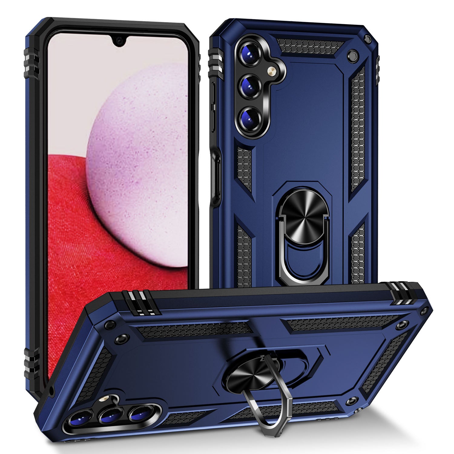 For Samsung Galaxy A14 5G Military Grade Shockproof Phone Case Ring Kickstand Design PC TPU Drop-proof Cover