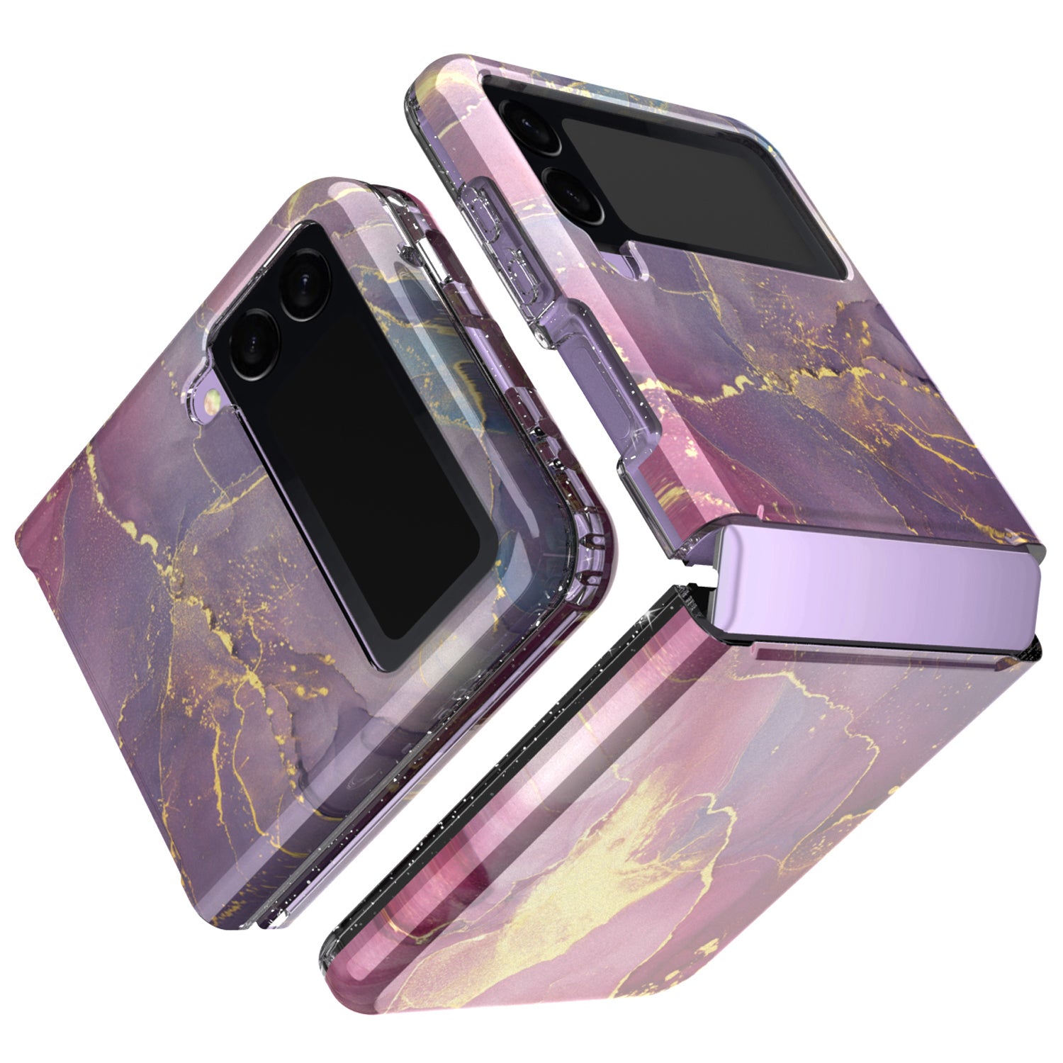 GW18 For Samsung Galaxy Z Flip3 5G Marble Pattern IMD Non-Fading Case Soft TPU Shockproof Phone Cover