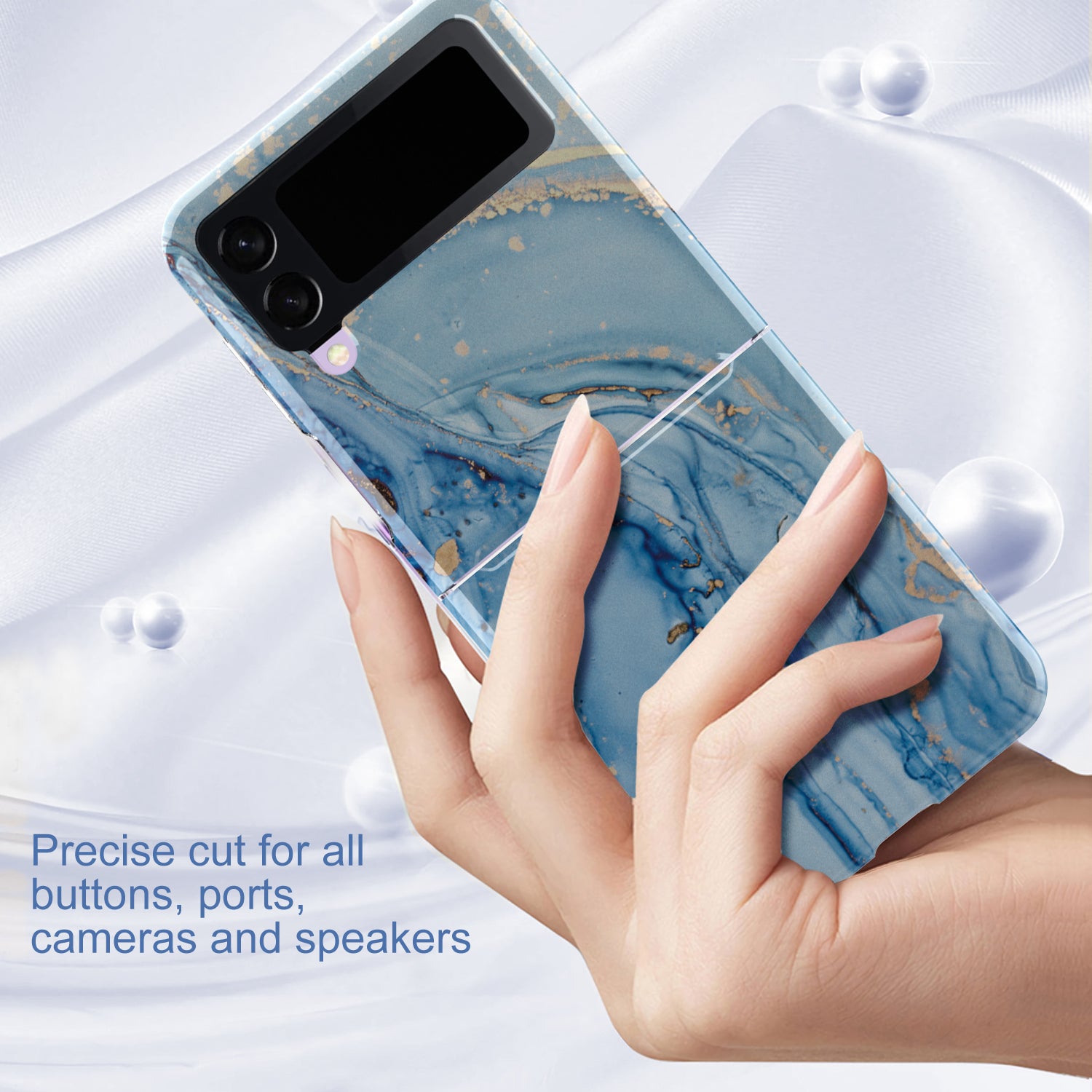 GW18 For Samsung Galaxy Z Flip3 5G Marble Pattern IMD Non-Fading Case Soft TPU Shockproof Phone Cover