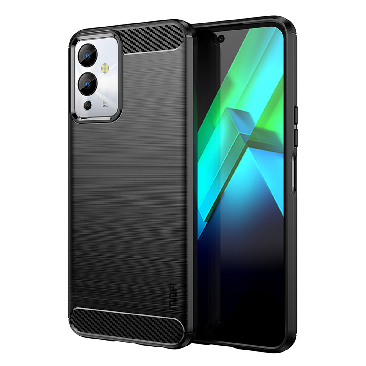 MOFI JK TPU Series-1 For Infinix Note 12i Smartphone Case Drop Protection TPU Carbon Fiber Brushed Phone Cover