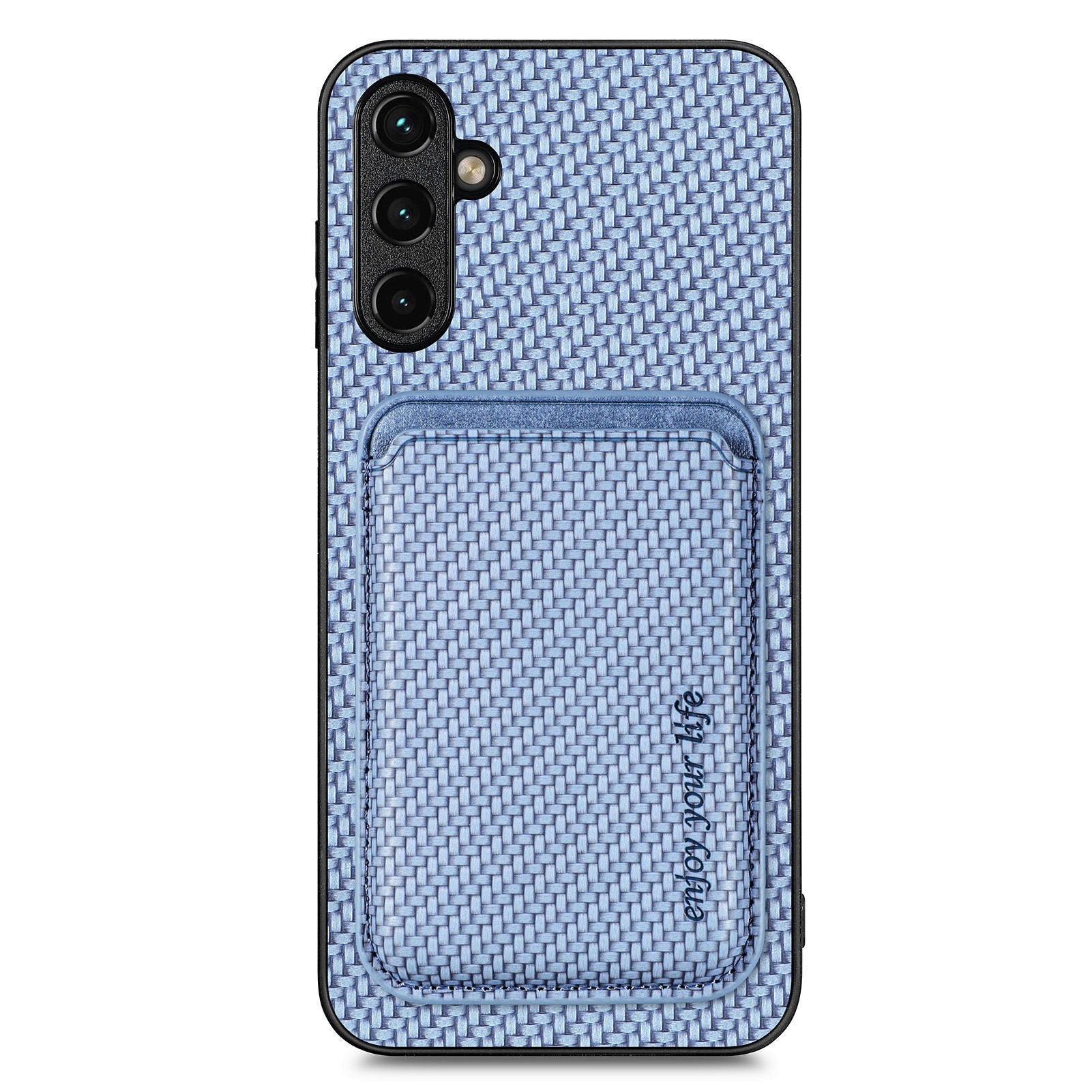 For Samsung Galaxy A54 5G Detachable 2-in-1 Magnetic Card Holder Phone Case Carbon Fiber Texture Protective Cover