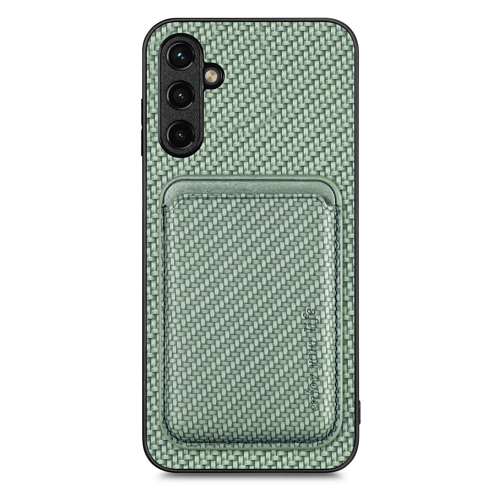 For Samsung Galaxy A54 5G Detachable 2-in-1 Magnetic Card Holder Phone Case Carbon Fiber Texture Protective Cover