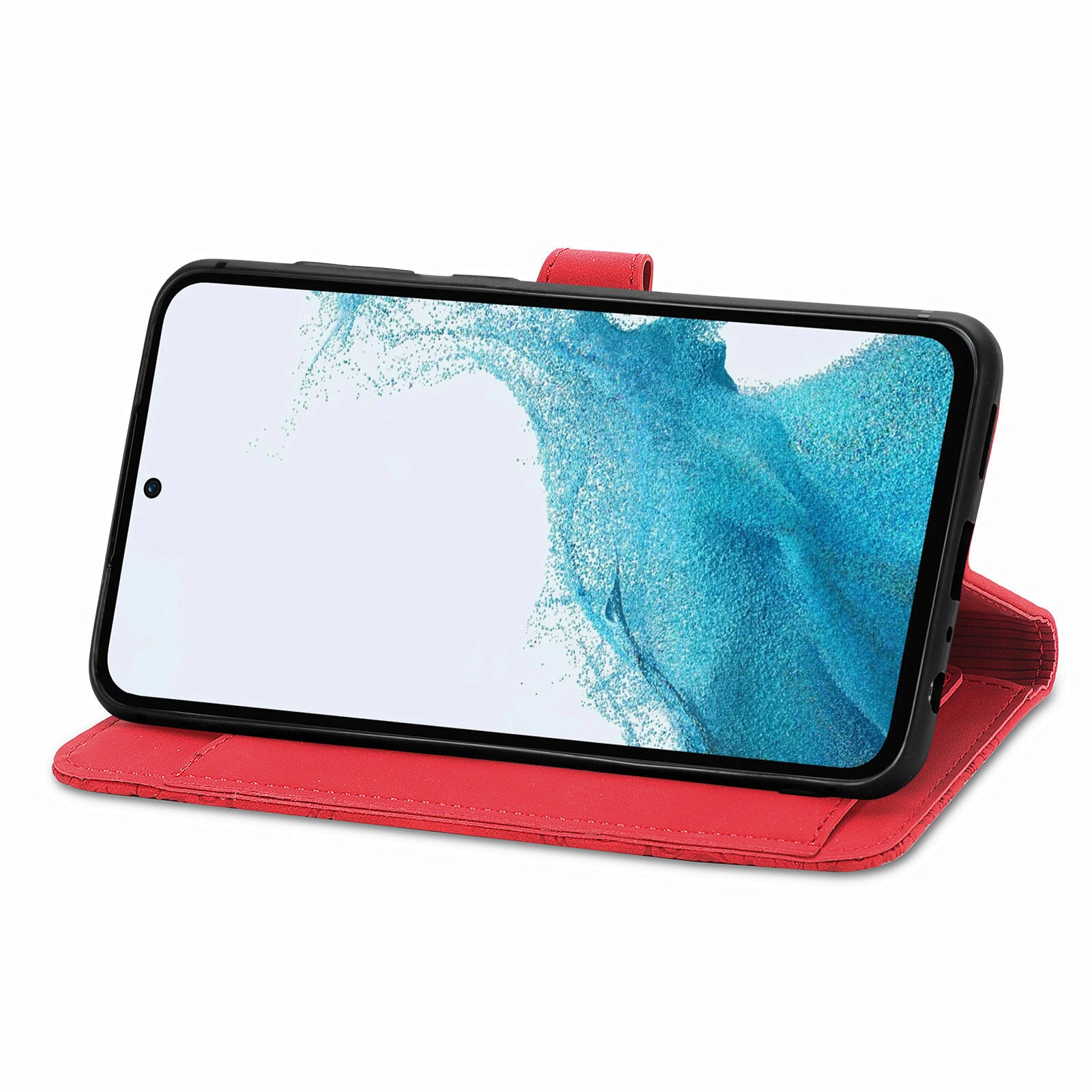 Til Samsung Galaxy A54 5G Flower Imprinted Pattern PU Læder Lynlås Pocket Case Pung Stand Telefon Cover
