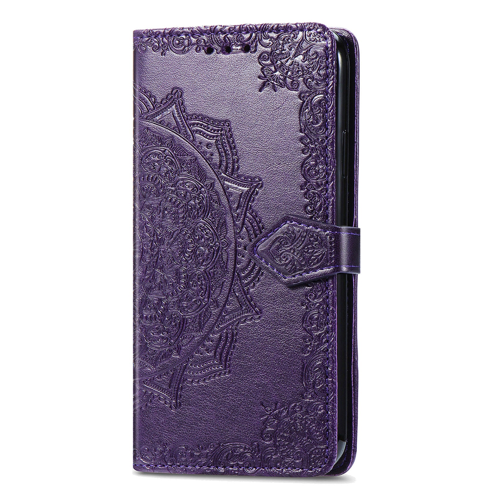 Til Samsung Galaxy A54 5G præget mandala mønster PU læder stativ etui Magnetisk lås tegnebogscover med rem