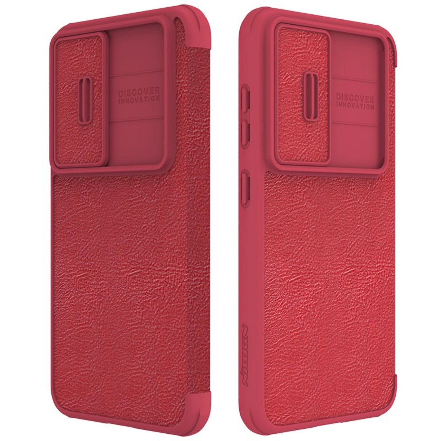 NILLKIN Qin Pro Series for Samsung Galaxy S23 PU Leather Phone Case Card Holder Folio Flip Cover with Slide Lens Protector