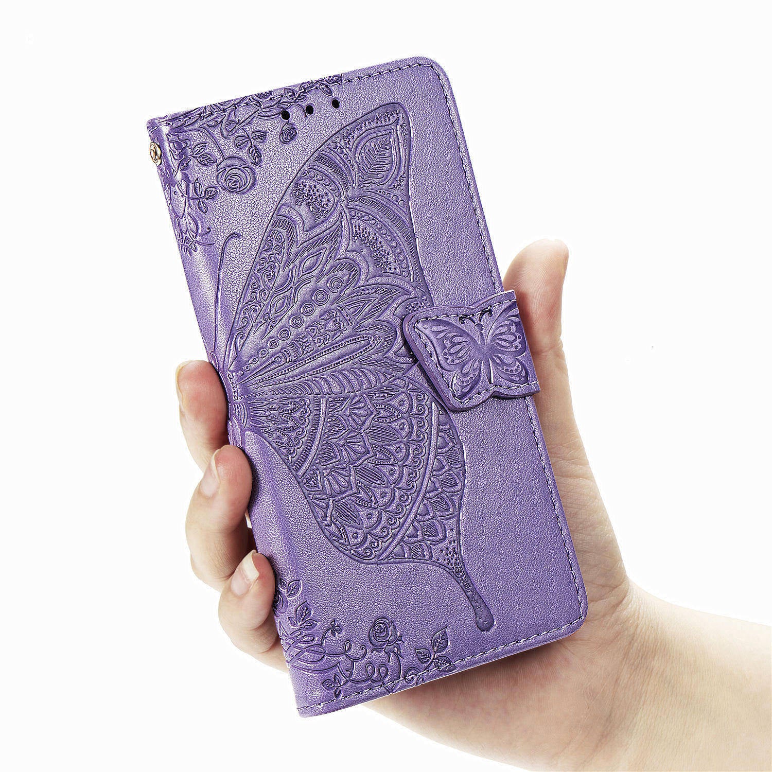 Imprinted Butterfly Pattern Phone Case for Xiaomi Redmi Note 8T Magnetic Clasp PU Leather Stand Wallet Phone Cover