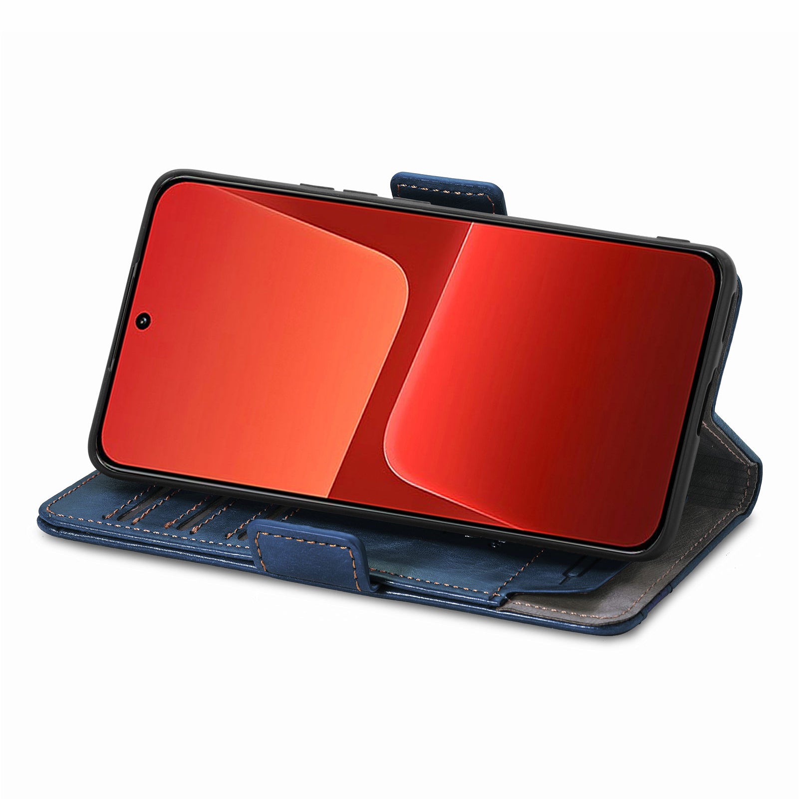 CASENEO 002 Series RFID Blocking Leather Case for Xiaomi 13 5G Business Splicing Style Stand Wallet Phone Cover