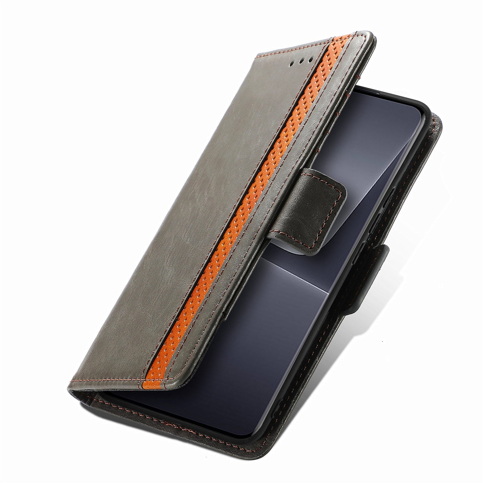 CASENEO 002 Series for Xiaomi 13 Pro 5G Business Splicing Phone Case PU Leather RFID Blocking Wallet Stand Folio Flip Cover