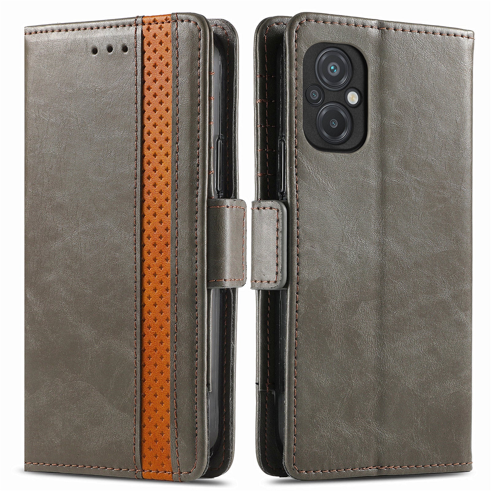CASENEO 002 Series for Xiaomi Poco M5 4G Business Splicing PU Leather RFID Blocking Phone Case Wallet Stand Anti-drop Cover