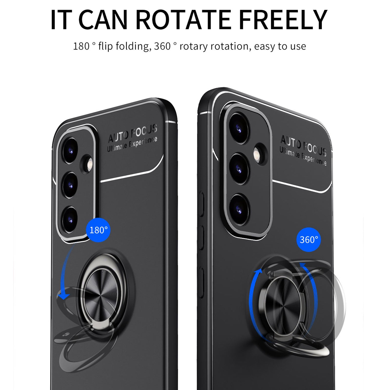 Til Samsung Galaxy A34 5G Anti-drop TPU Telefon Case Ring Holder Kickstand Beskyttelsescover