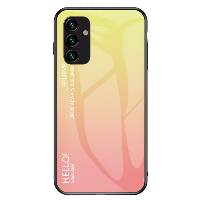 For Samsung Galaxy A34 5G Gradient Color Drop-proof Phone Case Tempered Glass PC TPU Protective Case