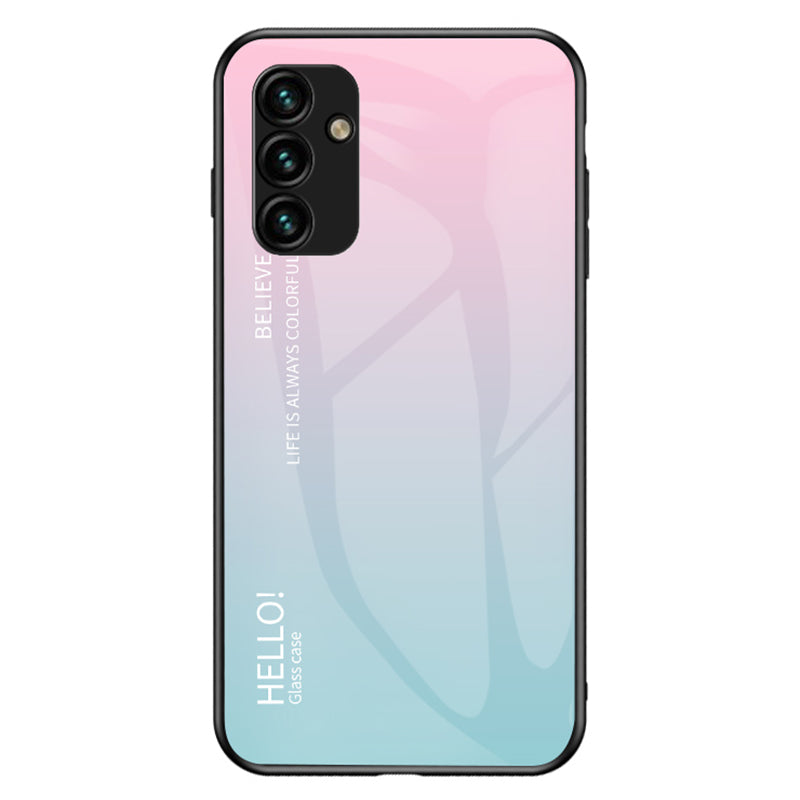 For Samsung Galaxy A34 5G Gradient Color Drop-proof Phone Case Tempered Glass PC TPU Protective Case