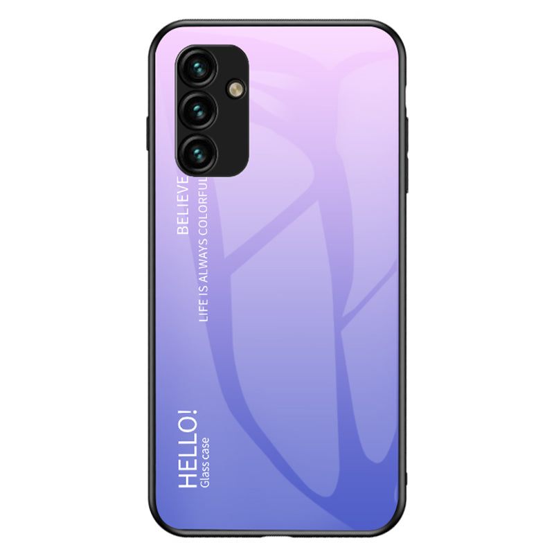 For Samsung Galaxy A34 5G Gradient Color Drop-proof Phone Case Tempered Glass PC TPU Protective Case