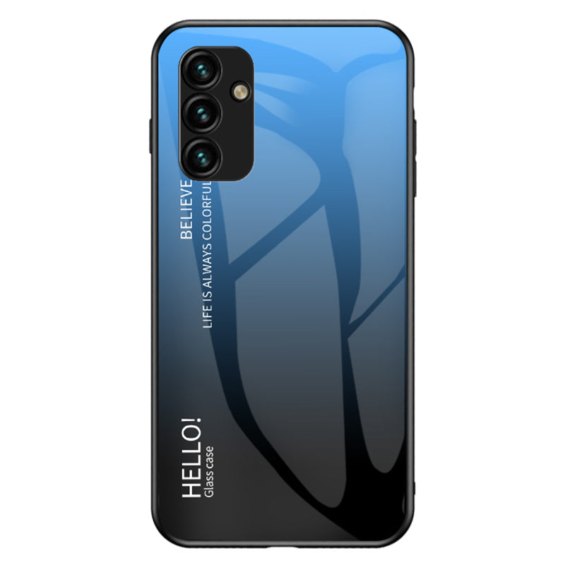 For Samsung Galaxy A34 5G Gradient Color Drop-proof Phone Case Tempered Glass PC TPU Protective Case
