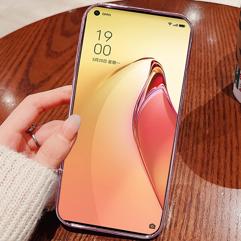 Rhinestone Design Smartphone Cover for Oppo Reno9 Pro 5G Glitter Powder Flower Pattern Decor TPU Phone Case