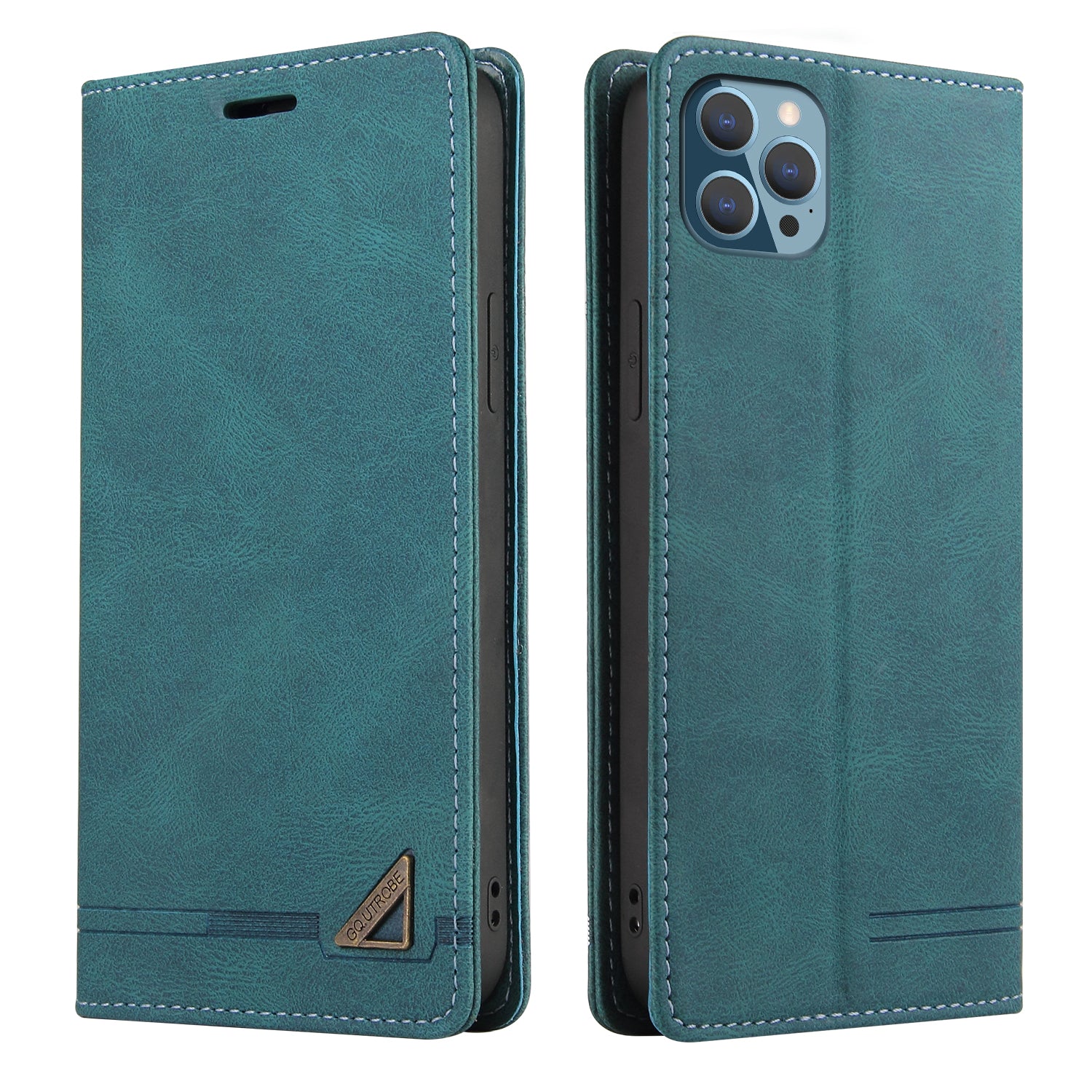 GQ.UTROBE 008 Series For iPhone 14 Pro Scratch Resistant RFID Blocking Skin-touch Feeling PU Leather Stand Wallet Phone Case