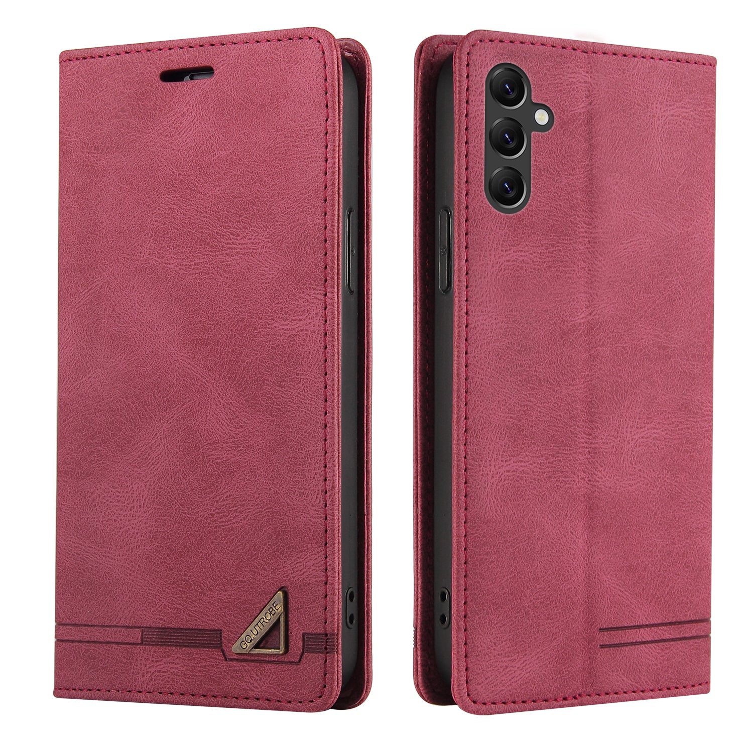 GQ.UTROBE 008 Series For Samsung Galaxy A14 5G RFID Blocking Skin-touch Feeling Full Coverage PU Leather Stand Wallet Phone Case