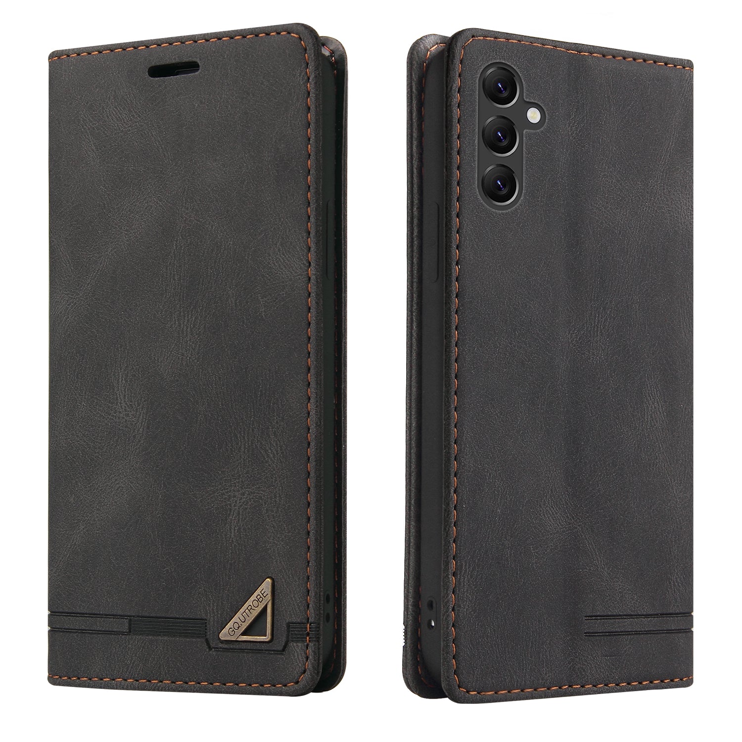 GQ.UTROBE 008 Series For Samsung Galaxy A14 5G RFID Blocking Skin-touch Feeling Full Coverage PU Leather Stand Wallet Phone Case