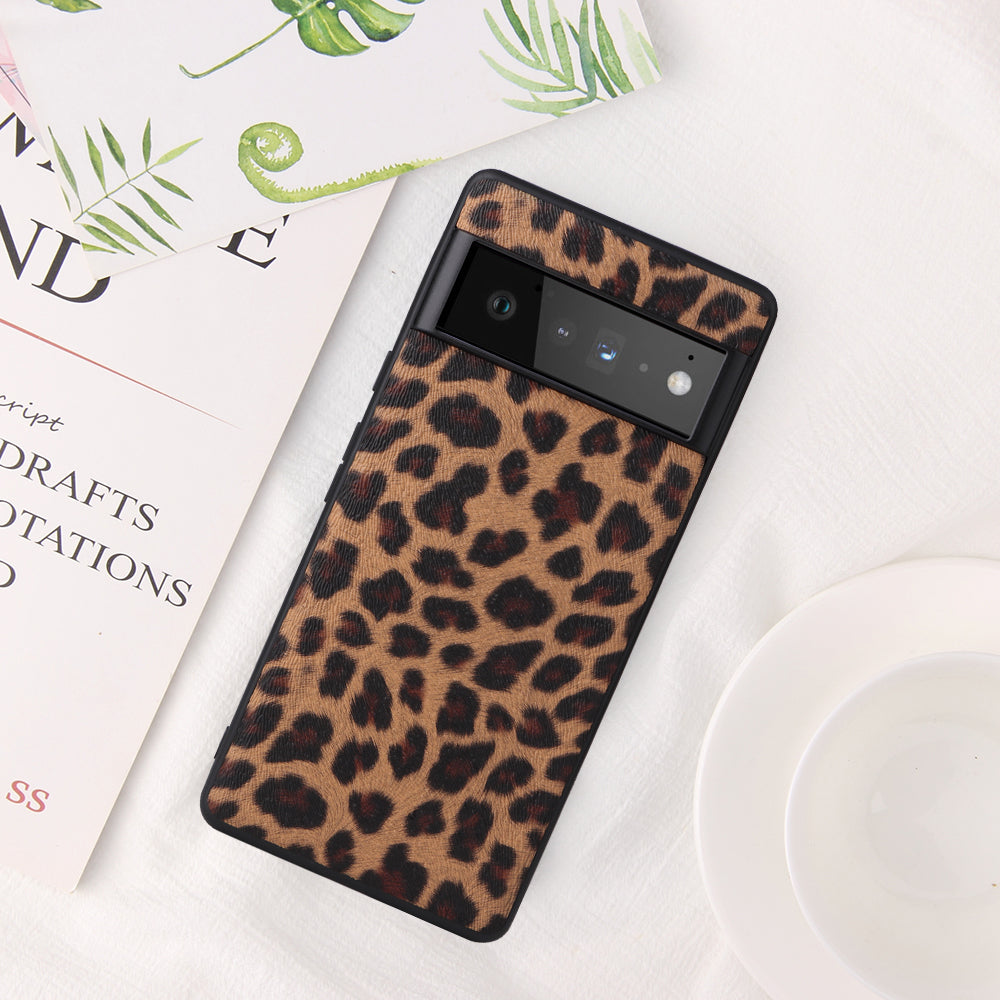 For Google Pixel 7 Pro 5G Anti-scratch Phone Case Textured PU Leather Coated TPU PC Hybrid Cover
