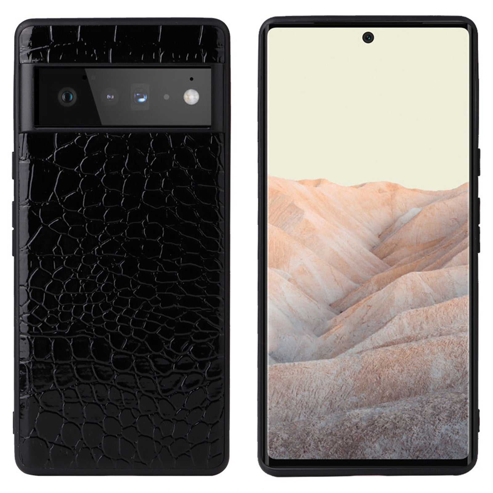 For Google Pixel 7 Pro 5G Anti-scratch Phone Case Textured PU Leather Coated TPU PC Hybrid Cover