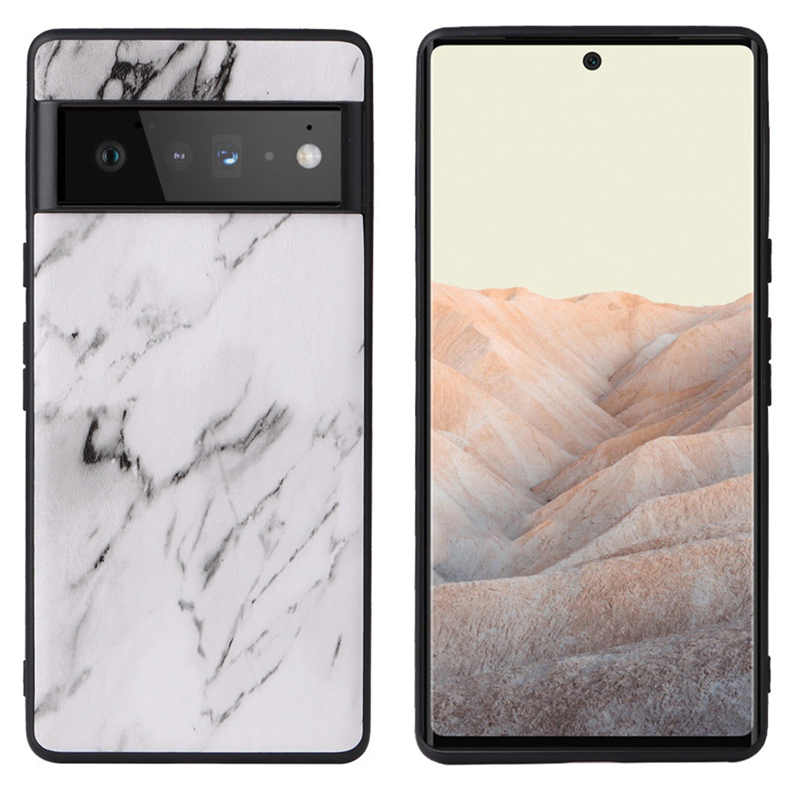 For Google Pixel 7 Pro 5G Anti-scratch Phone Case Textured PU Leather Coated TPU PC Hybrid Cover