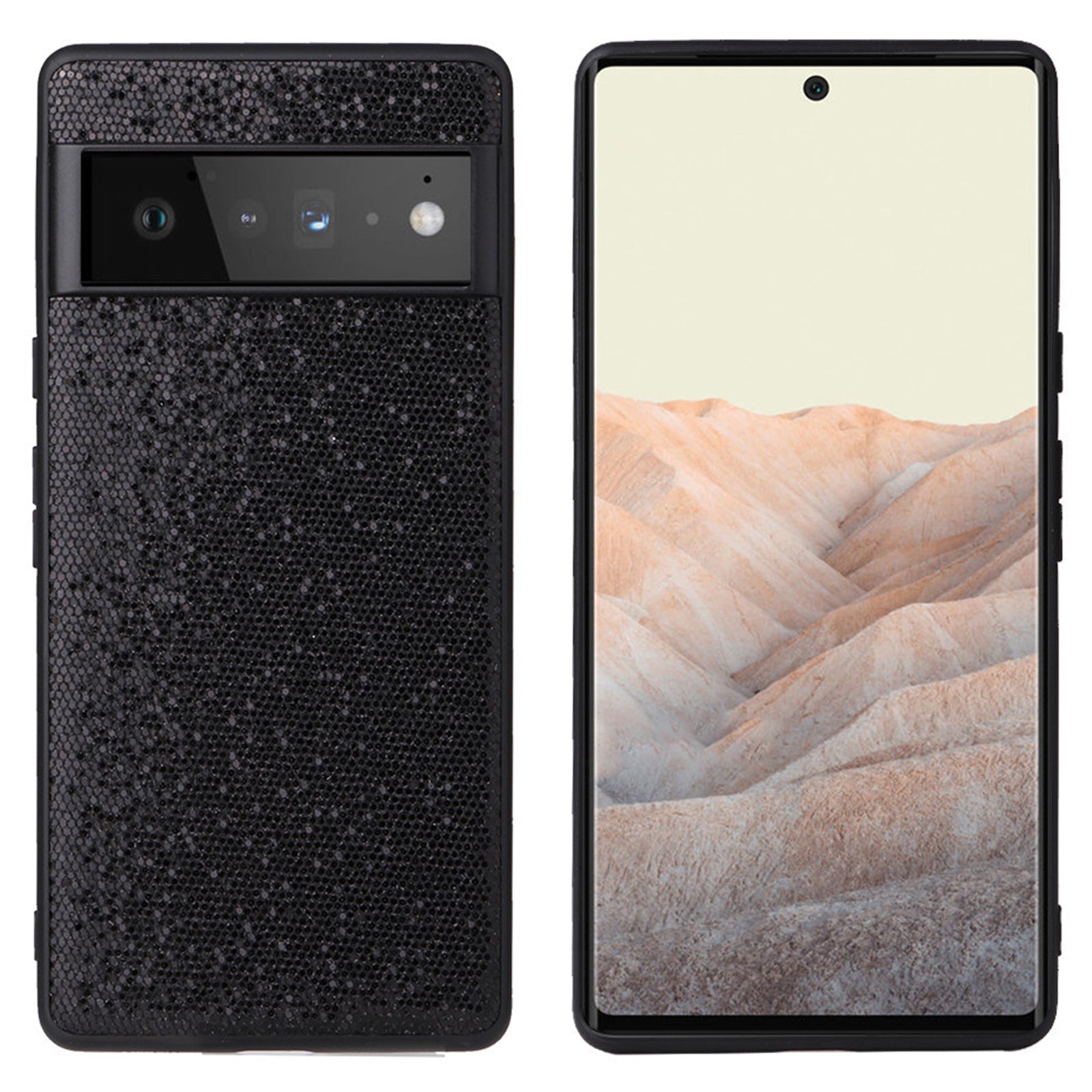 For Google Pixel 7 Pro 5G Anti-scratch Phone Case Textured PU Leather Coated TPU PC Hybrid Cover