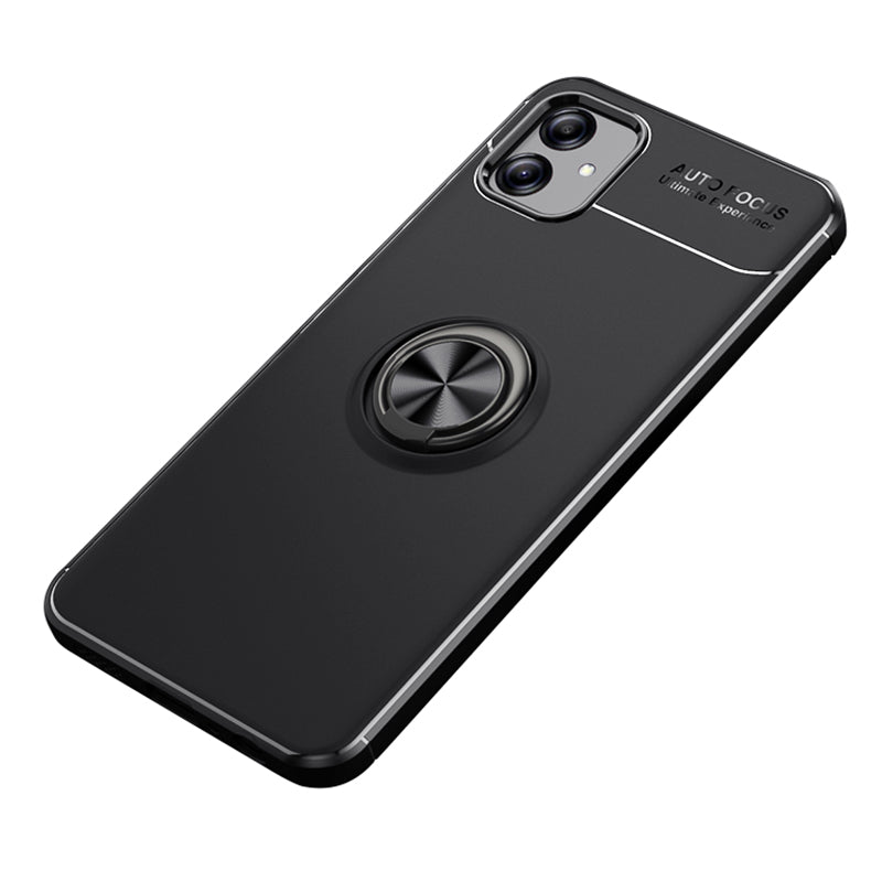 For Samsung Galaxy A04 4G (164.4 x 76.3 x 9.1 mm) A04e 4G F04 4G M04 4G Drop Proof TPU Phone Case Ring Holder Kickstand Phone Back Cover