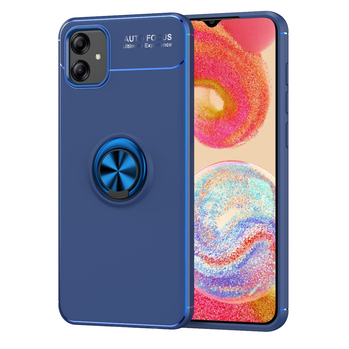 For Samsung Galaxy A04 4G (164.4 x 76.3 x 9.1 mm) A04e 4G F04 4G M04 4G Drop Proof TPU Phone Case Ring Holder Kickstand Phone Back Cover