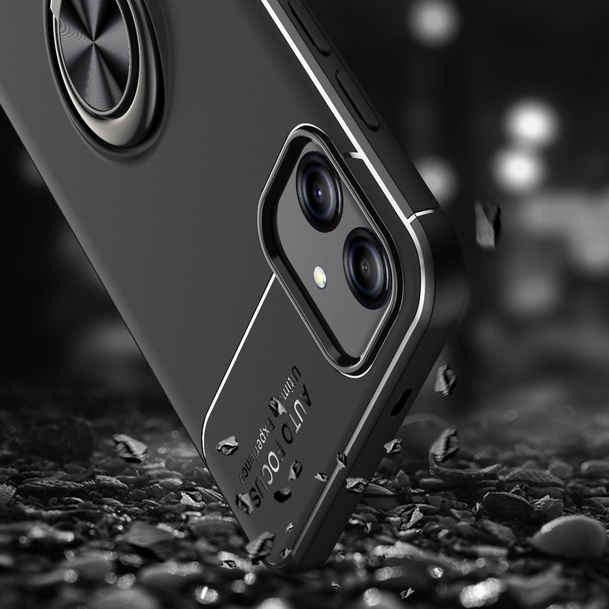 For Samsung Galaxy A04 4G (164.4 x 76.3 x 9.1 mm) A04e 4G F04 4G M04 4G Drop Proof TPU Phone Case Ring Holder Kickstand Phone Back Cover