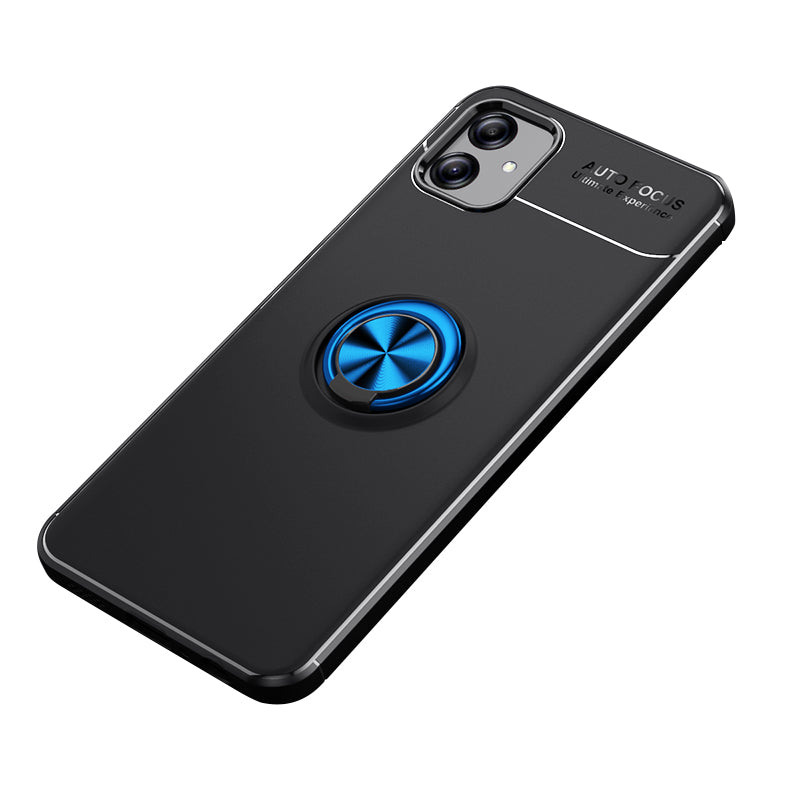 For Samsung Galaxy A04 4G (164.4 x 76.3 x 9.1 mm) A04e 4G F04 4G M04 4G Drop Proof TPU Phone Case Ring Holder Kickstand Phone Back Cover