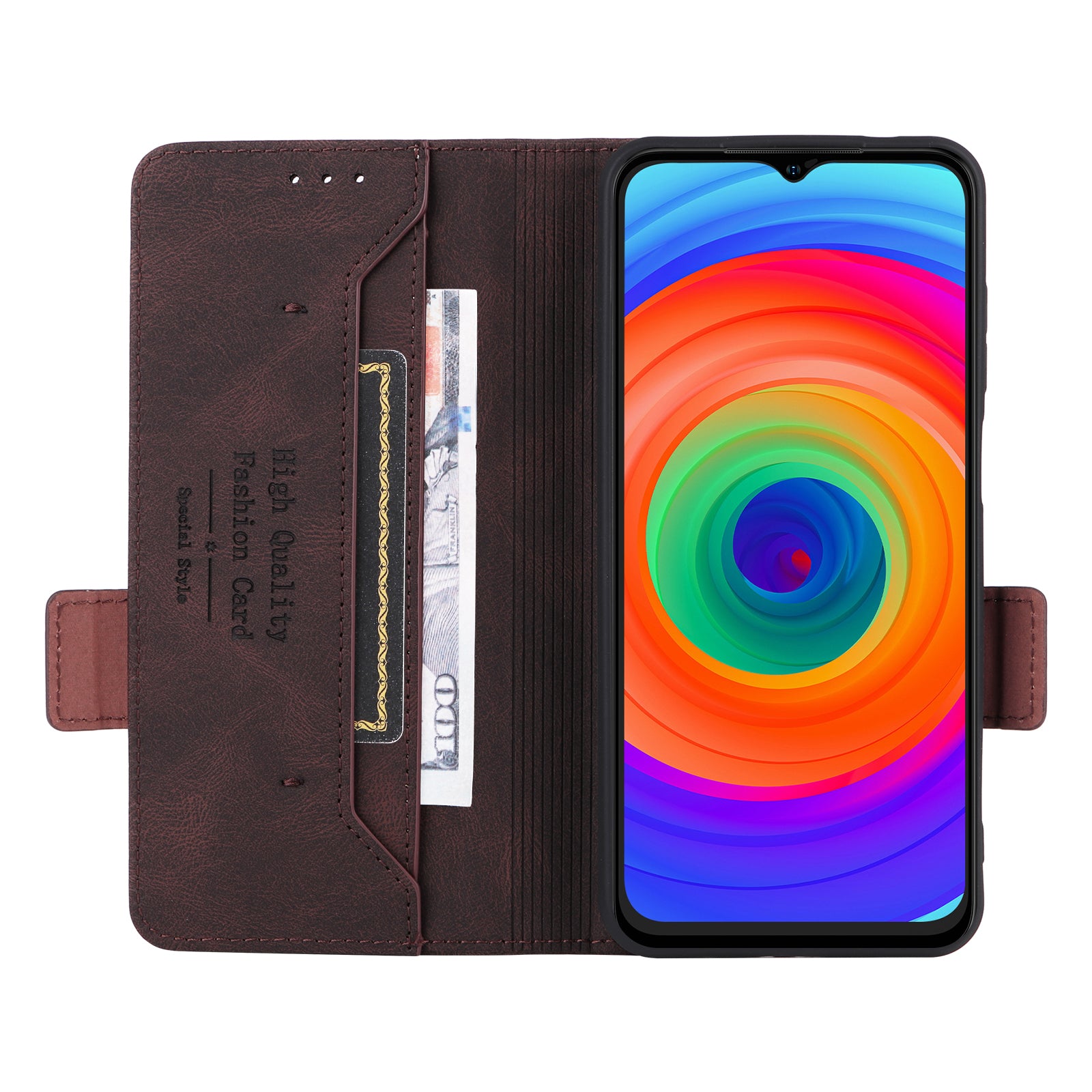Anti-drop Phone Cover for Ulefone Note 14 Hardware Decor Dual Magnetic Clasp Wallet Foldable Stand PU Leather Protective Phone Case