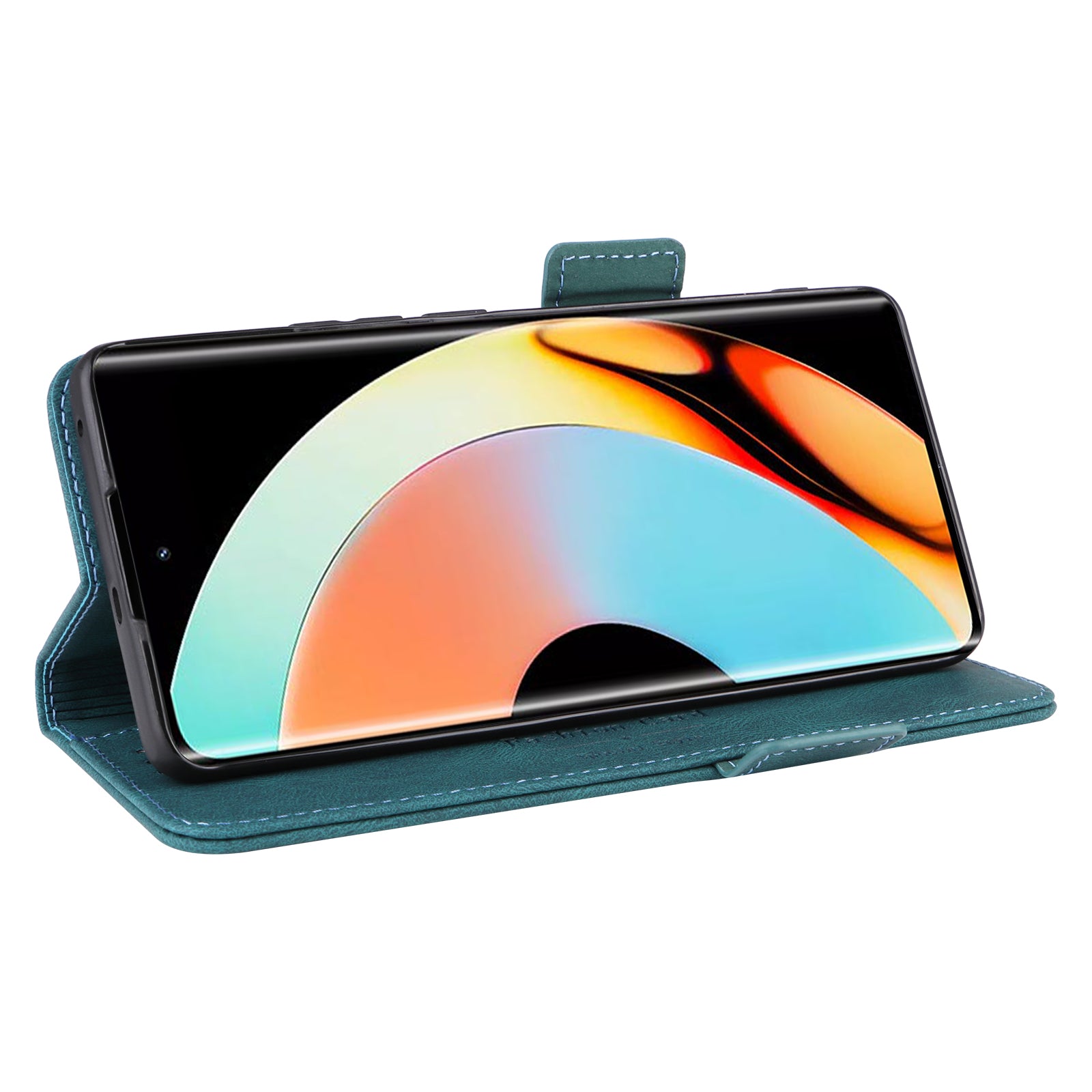 Hardware Decor Phone Case for Realme 10 Pro 5G Dual Magnetic Clasp Wallet Foldable Stand Shockproof PU Leather Cell Phone Cover