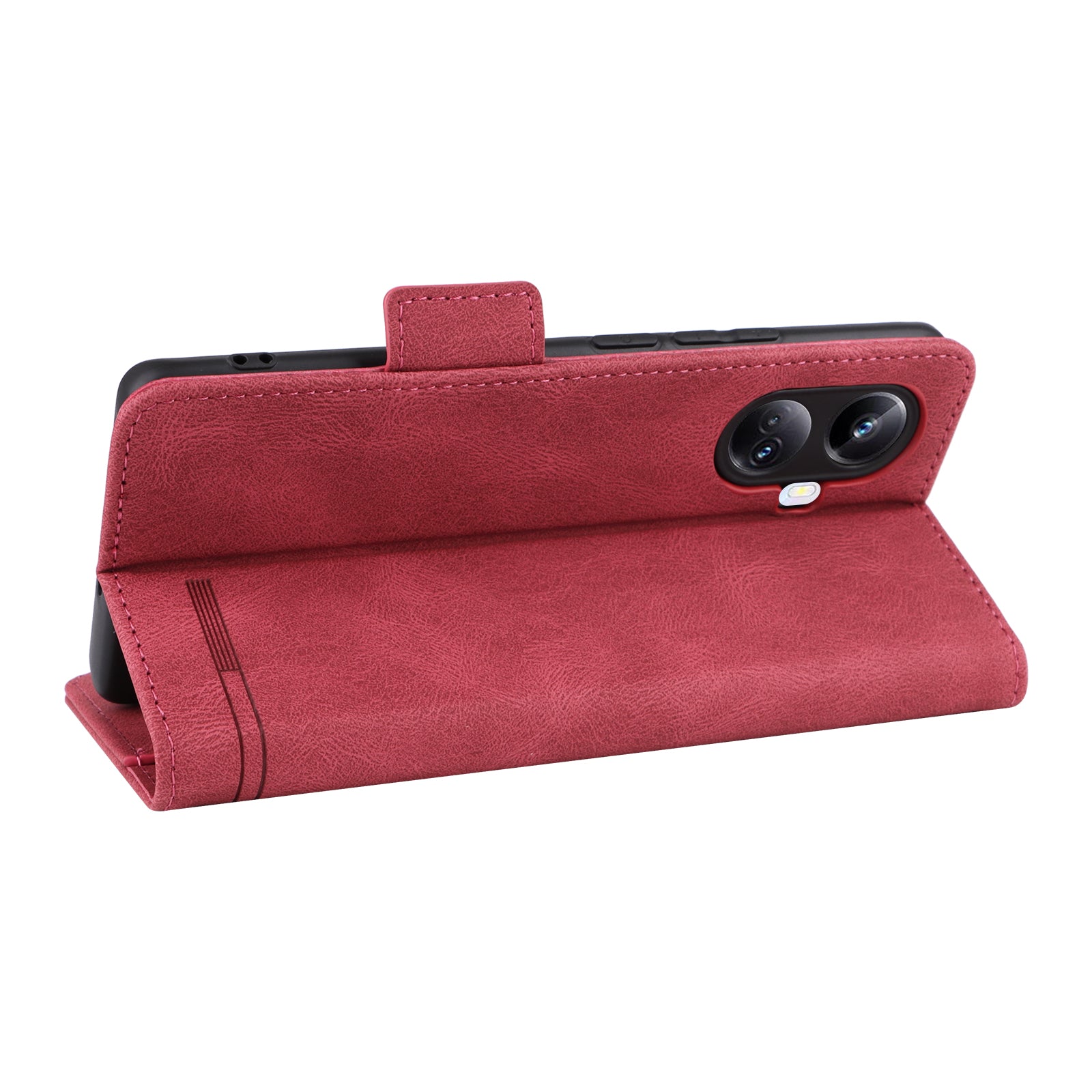 Hardware Decor Phone Case for Realme 10 Pro 5G Dual Magnetic Clasp Wallet Foldable Stand Shockproof PU Leather Cell Phone Cover