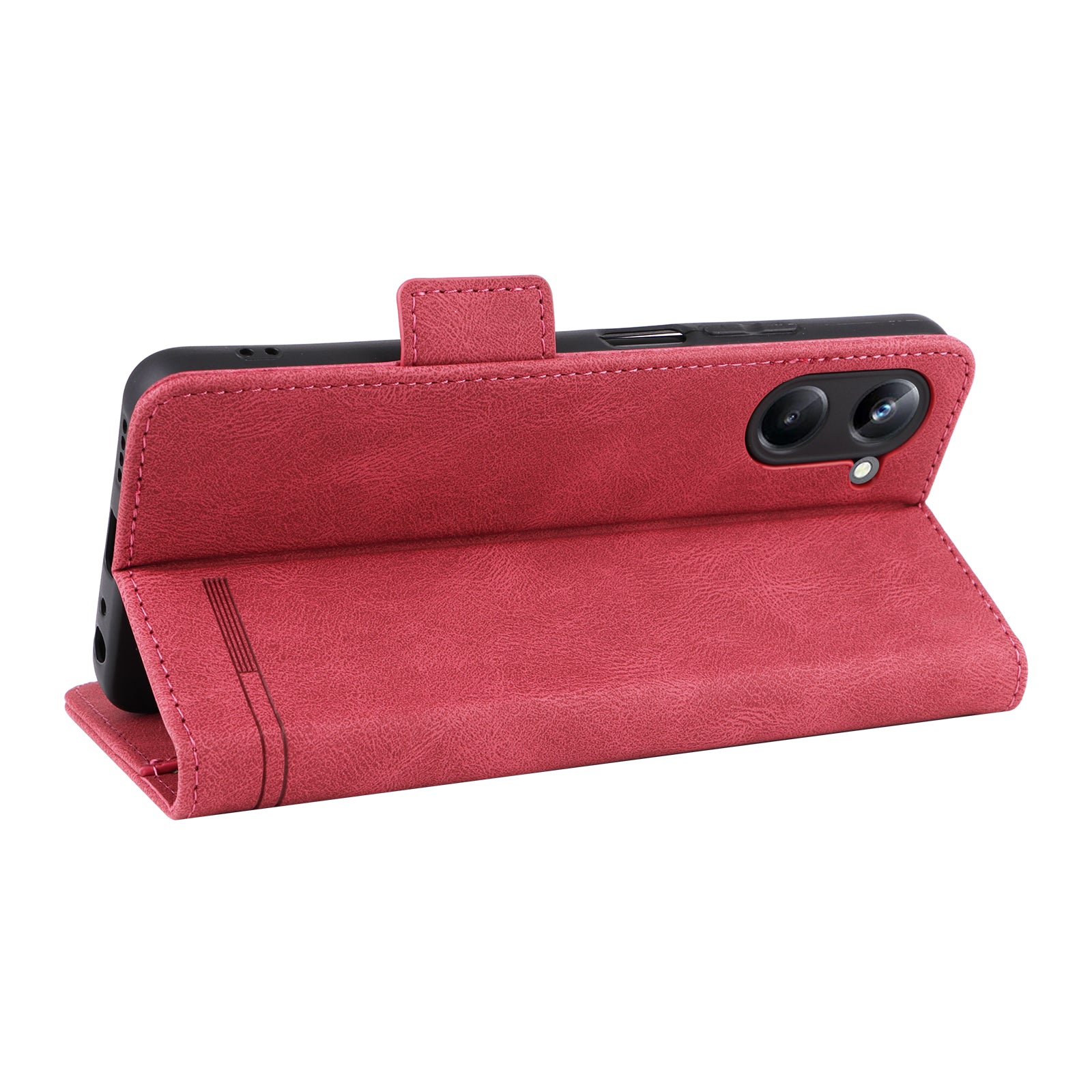 For Realme 10 Pro 5G Hardware Decor Dual Magnetic Clasp Anti-scratch Phone Cover Wallet Stand Anti-drop PU Leather Phone Case
