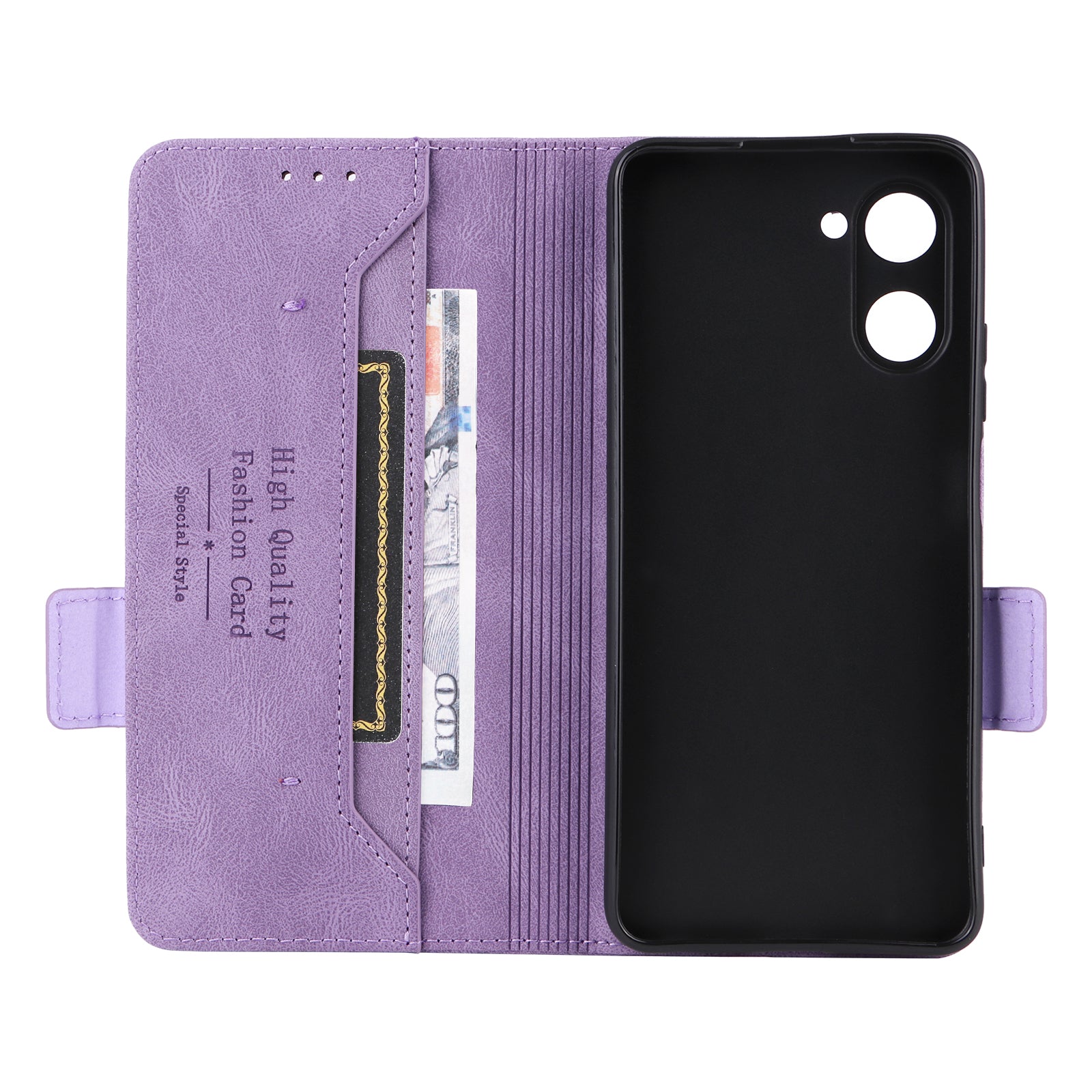 For Realme 10 Pro 5G Hardware Decor Dual Magnetic Clasp Anti-scratch Phone Cover Wallet Stand Anti-drop PU Leather Phone Case