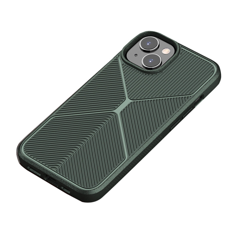 For iPhone 13 6.1 inch Matte TPU Case Drop Resistant Airbag Design X Design Anti-slip Strips Phone Protective Cover