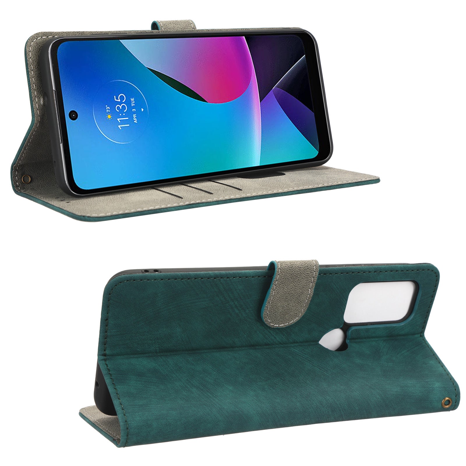 Pro Motorola Moto G Play (2023) 4G pouzdro na telefon s blokováním RFID PU kožené magnetické pouzdro na telefon odolný proti poškrábání a pádům se stojanem na peněženku