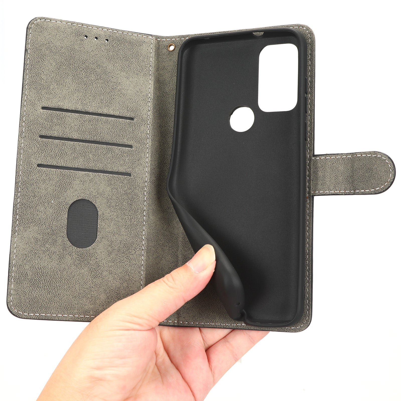 Pro Motorola Moto G Play (2023) 4G pouzdro na telefon s blokováním RFID PU kožené magnetické pouzdro na telefon odolný proti poškrábání a pádům se stojanem na peněženku