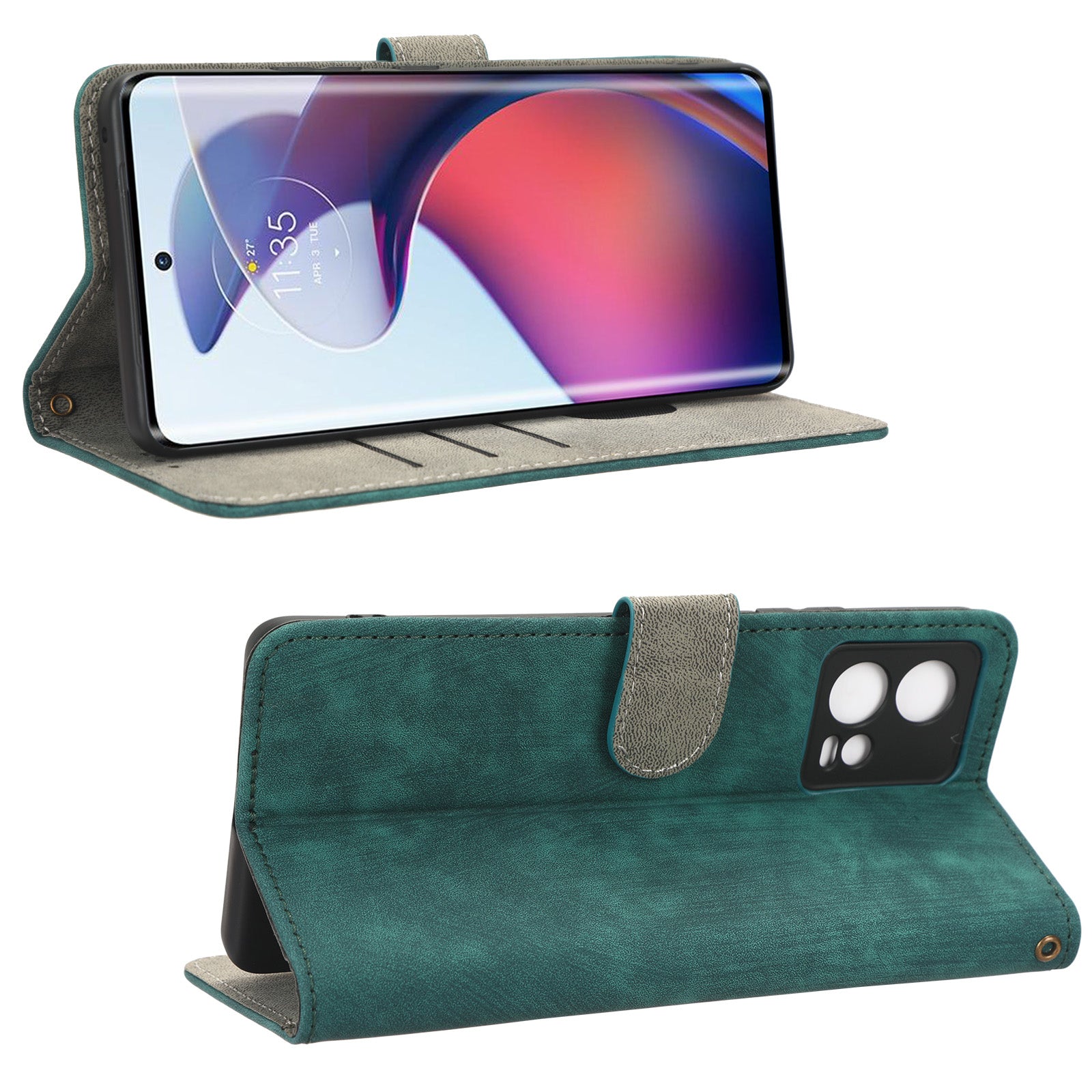 For Motorola Edge 30 Fusion 5G Moto S30 Pro 5G Protective Phone Case RFID Blocking Magnetic Flip Leather Wallet Cover with Stand