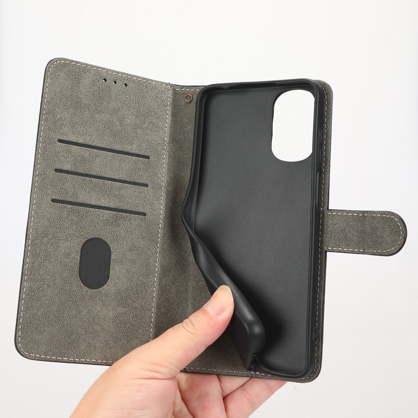 Til Motorola Moto E32 4G mobiltelefon taske PU læder RFID blokerende magnetisk fuld beskyttelse telefoncover med pungholder
