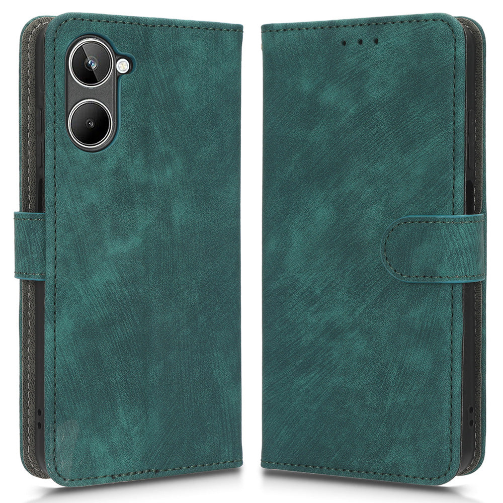 RFID Blocking Anti-scratch Phone Case For Realme 10 4G Anti-fall Magnetic PU Leather Phone Cover with Wallet Stand