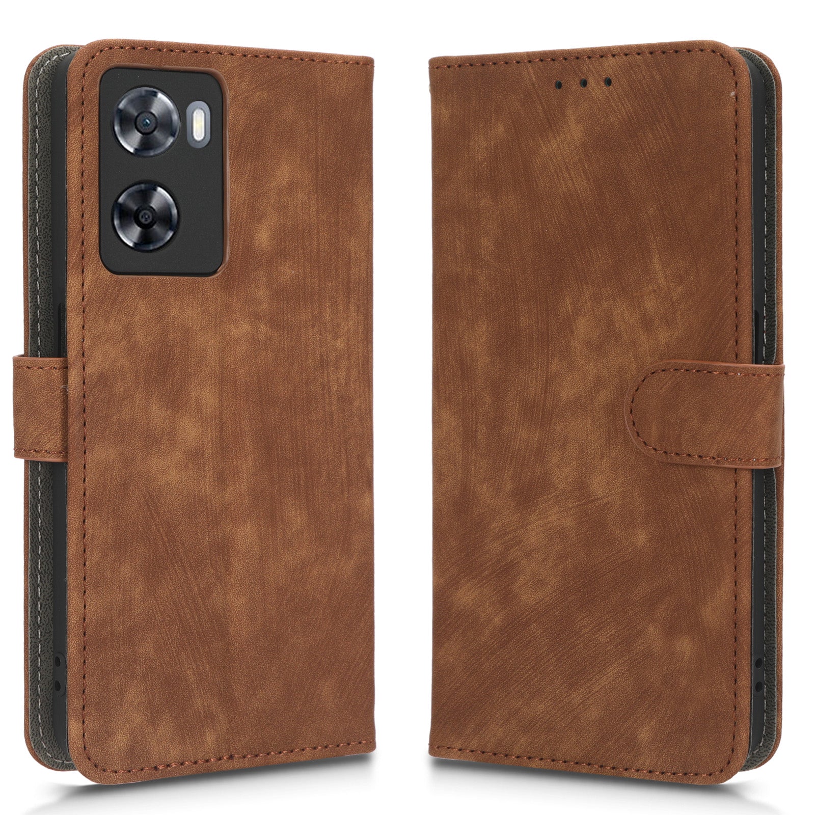 For Oppo A57 4G A57s 4G A57e 4G A77 4G RFID Blocking PU Leather Anti-drop Phone Case Protective Magnetic Mobile Phone Cover with Wallet Stand