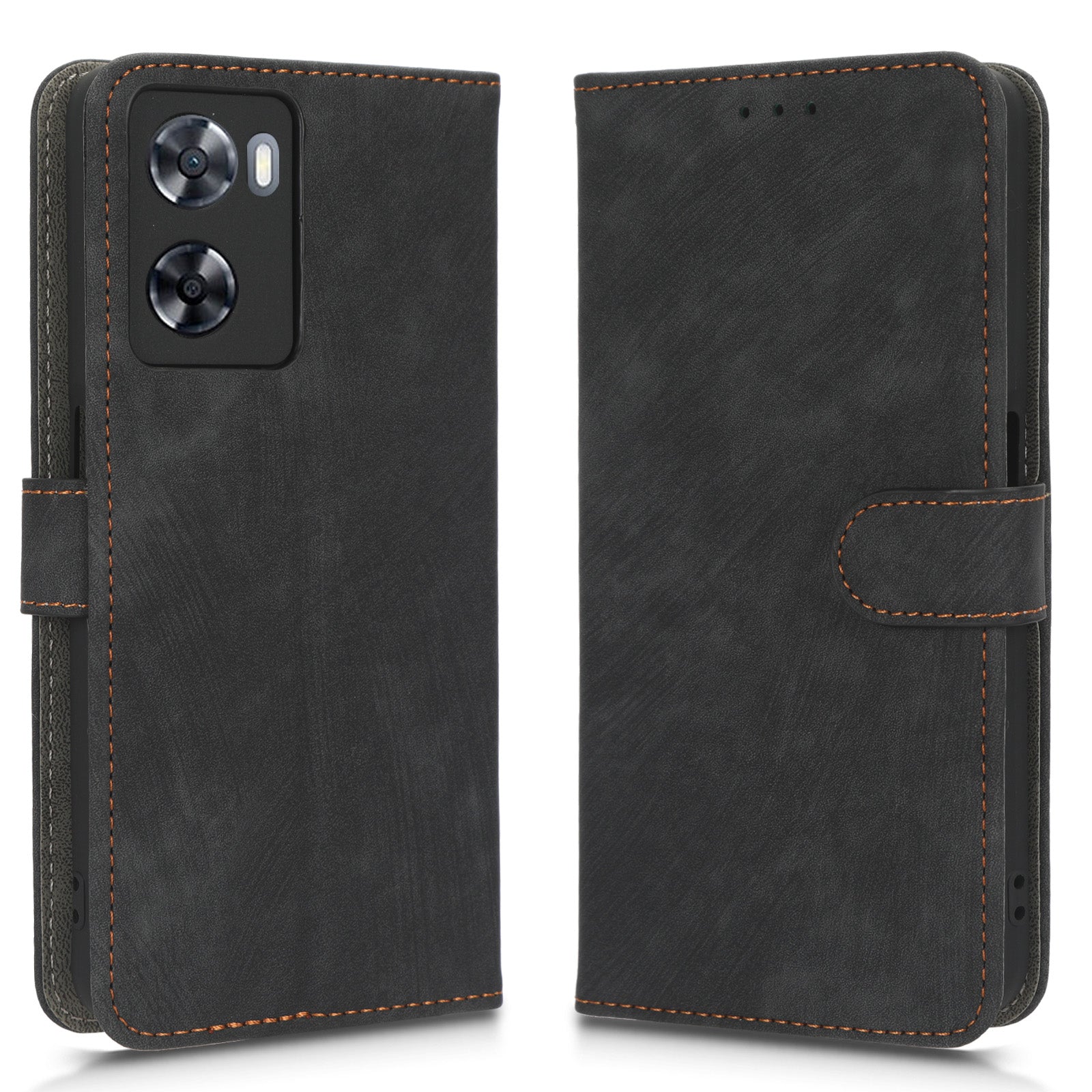 For Oppo A57 4G A57s 4G A57e 4G A77 4G RFID Blocking PU Leather Anti-drop Phone Case Protective Magnetic Mobile Phone Cover with Wallet Stand